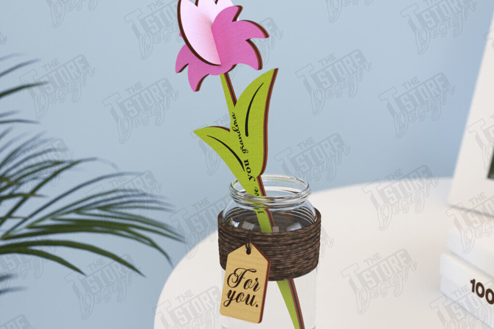 Σετ των 2 Intra απο ξύλο plywood 3mm-4mm πάχος – Ξύλινα Λουλούδια | Αιώνια Λουλούδια | Δώρο Δίασταση  20x20 cm INTRAFABR-119541185