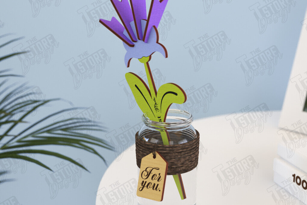 Σετ των 2 Intra απο ξύλο plywood 3mm-4mm πάχος – Ξύλινα Λουλούδια | Αιώνια Λουλούδια | Δώρο Δίασταση  20x20 cm INTRAFABR-119541187