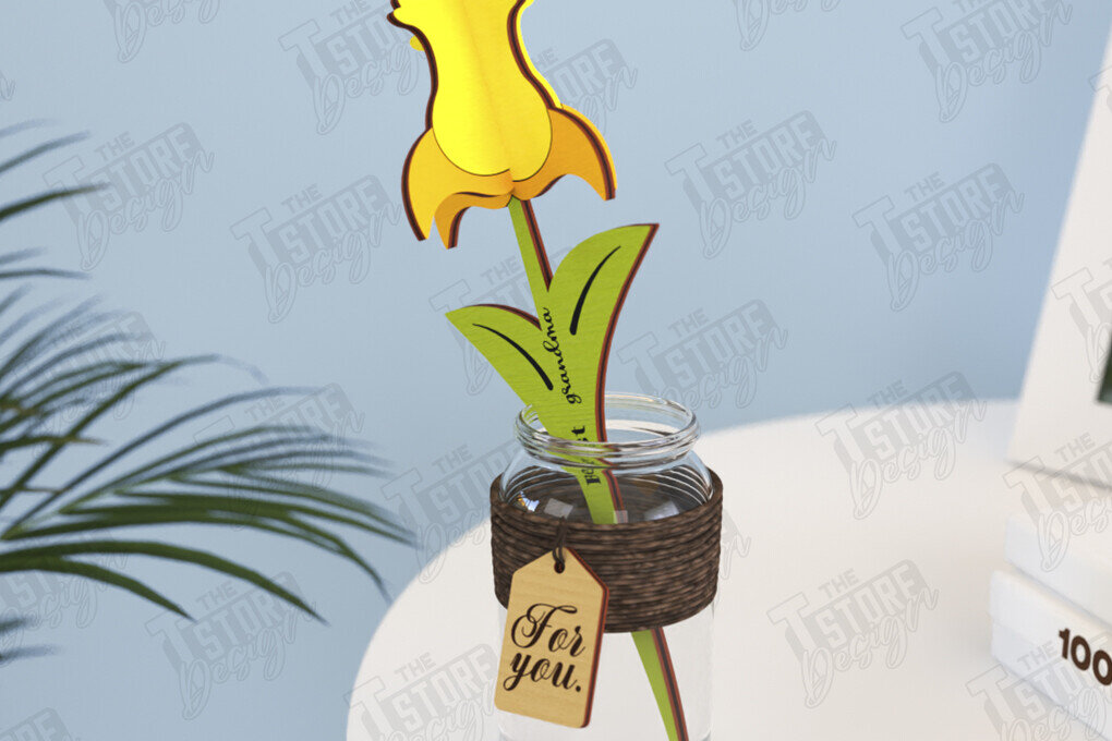 Σετ των 2 Intra απο ξύλο plywood 3mm-4mm πάχος – Ξύλινα Λουλούδια | Αιώνια Λουλούδια | Δώρο Δίασταση  20x20 cm INTRAFABR-119541192