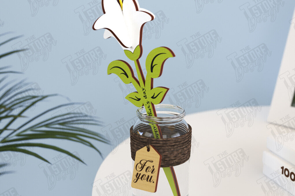 Σετ των 2 Intra απο ξύλο plywood 3mm-4mm πάχος – Ξύλινα Λουλούδια | Αιώνια Λουλούδια | Δώρο Δίασταση  20x20 cm INTRAFABR-119541197