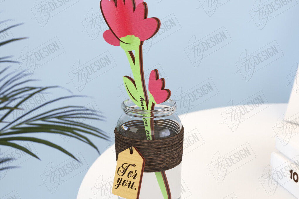 Σετ των 2 Intra απο ξύλο plywood 3mm-4mm πάχος – Ξύλινα Λουλούδια | Ξύλινο Μπουκέτο | Δώρο Δίασταση  20x20 cm INTRAFABR-119069997