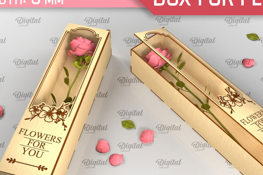 Σετ των 2 Intra απο ξύλο plywood 3mm-4mm πάχος – Ξύλινο κουτί δώρου για λουλούδια Cut Laser Δίασταση  20x20 cm INTRAFABR-94587279