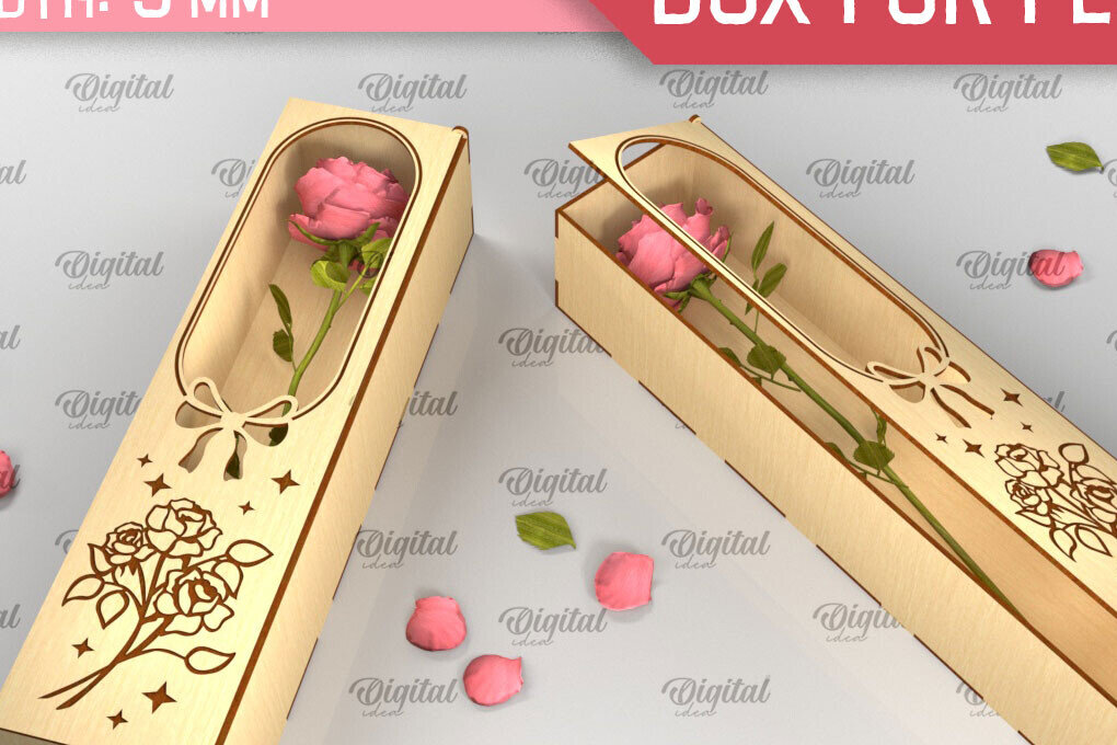 Σετ των 2 Intra απο ξύλο plywood 3mm-4mm πάχος – Ξύλινο κουτί δώρου για λουλούδια Cut Laser Δίασταση  20x20 cm INTRAFABR-94586367
