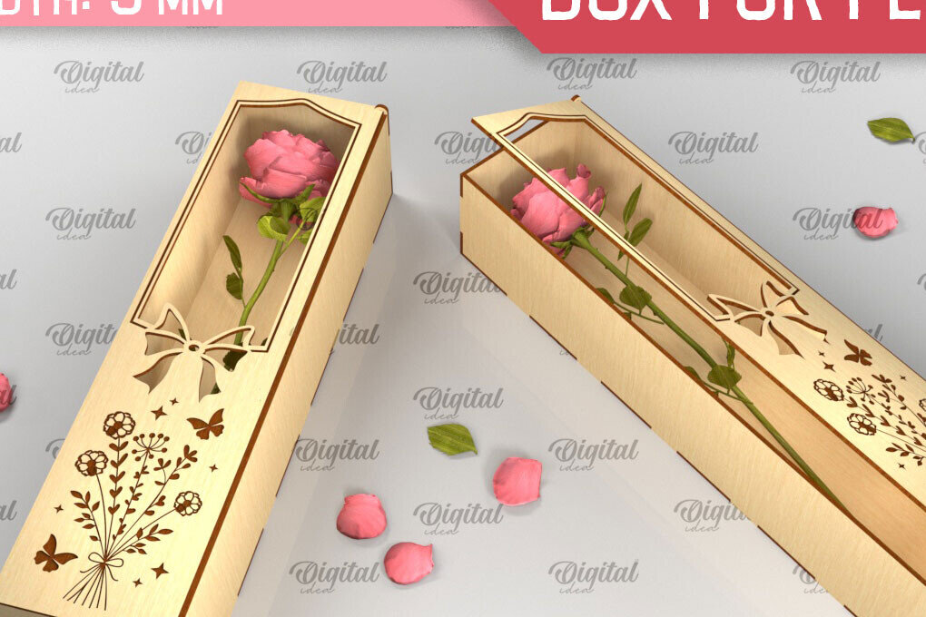 Σετ των 2 Intra απο ξύλο plywood 3mm-4mm πάχος – Ξύλινο κουτί δώρου για λουλούδια Cut Laser Δίασταση  20x20 cm INTRAFABR-94586815