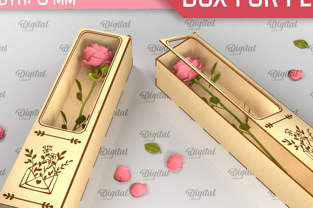 Σετ των 2 Intra απο ξύλο plywood 3mm-4mm πάχος – Ξύλινο κουτί δώρου για λουλούδια Cut Laser Δίασταση  20x20 cm INTRAFABR-94586069