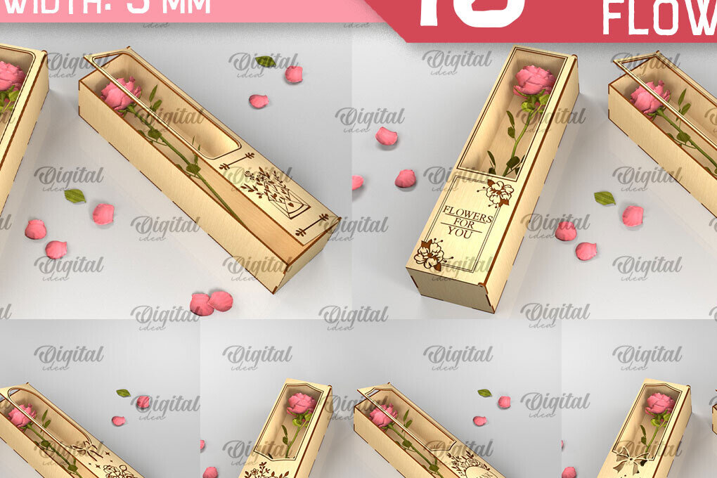 Σετ των 2 Intra απο ξύλο plywood 3mm-4mm πάχος – Ξύλινα κουτιά δώρου για λουλούδια Πακέτο Δίασταση  20x20 cm INTRAFABR-94593021