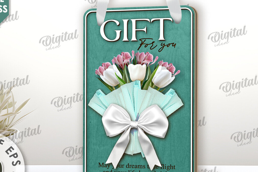 Σετ των 2 Intra απο ξύλο plywood 3mm-4mm πάχος – Ξύλινη θήκη λουλουδιών δώρου Cut Laser Δίασταση  20x20 cm INTRAFABR-116703386