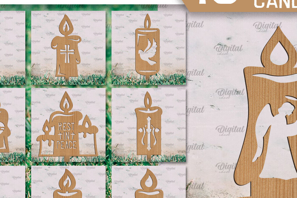 Σετ των 2 Intra απο ξύλο plywood 3mm-4mm πάχος – Ξύλινα κεριά τάφου Δέσμη κοπής με λέιζερ Δίασταση  20x20 cm INTRAFABR-94750341