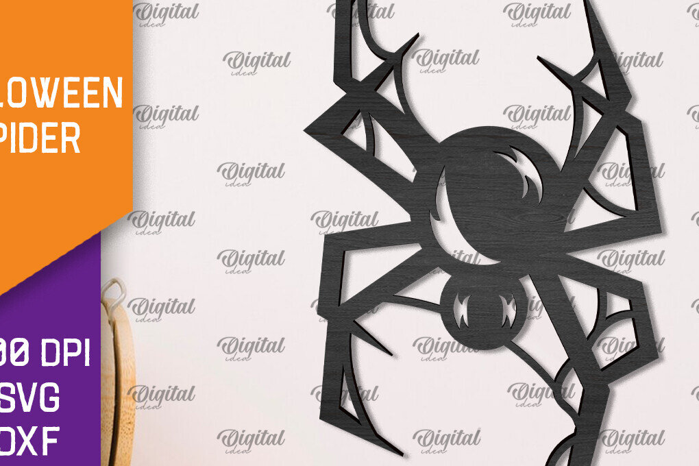Σετ των 2 Intra απο ξύλο plywood 3mm-4mm πάχος – Ξύλινο Halloween Spider Δίασταση  20x20 cm INTRAFABR-106527352