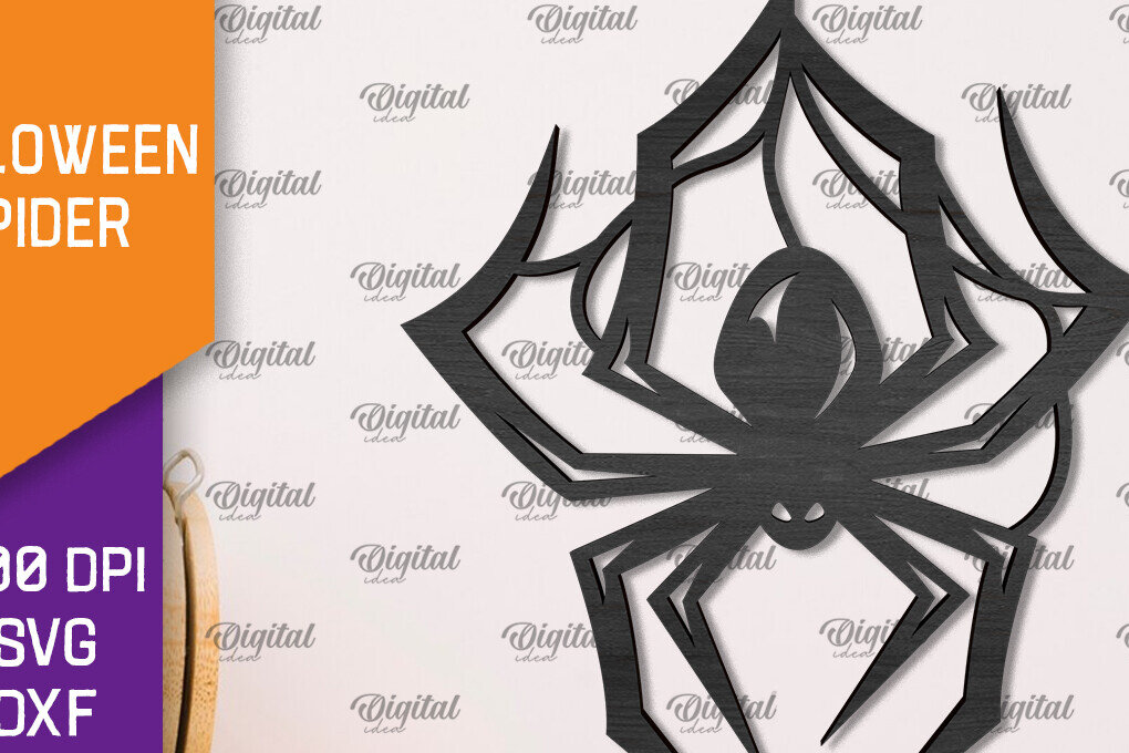 Σετ των 2 Intra απο ξύλο plywood 3mm-4mm πάχος – Ξύλινο Halloween Spider Δίασταση  20x20 cm INTRAFABR-106527193