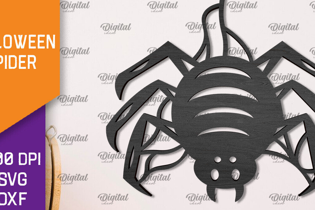 Σετ των 2 Intra απο ξύλο plywood 3mm-4mm πάχος – Ξύλινο Halloween Spider Δίασταση  20x20 cm INTRAFABR-106527209