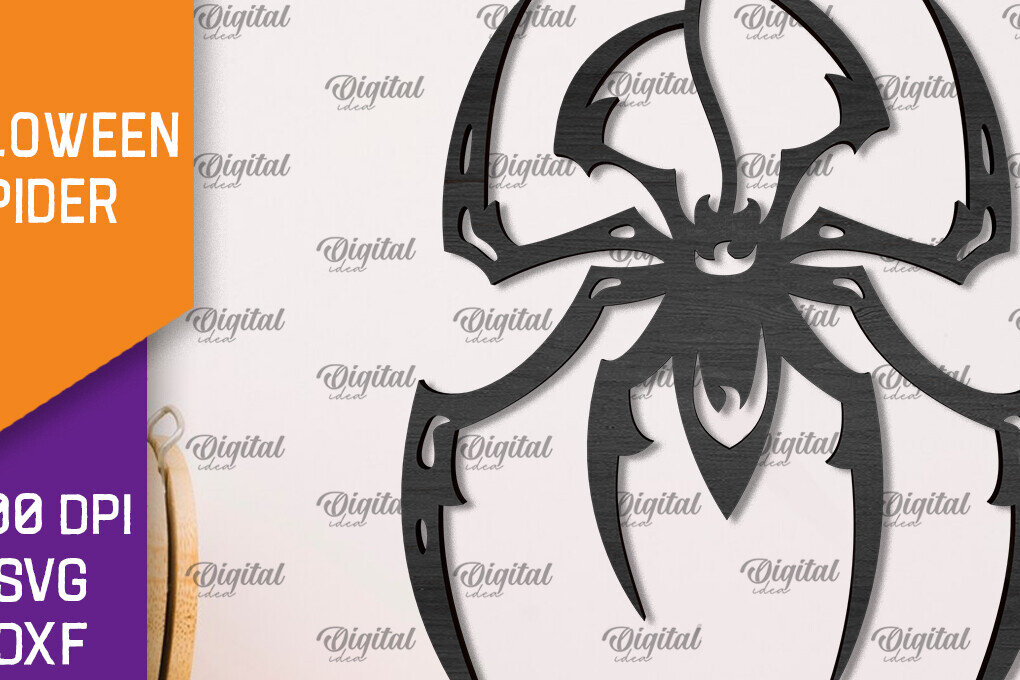 Σετ των 2 Intra απο ξύλο plywood 3mm-4mm πάχος – Ξύλινο Halloween Spider Δίασταση  20x20 cm INTRAFABR-106527219