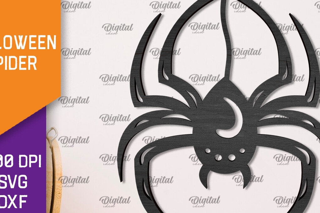 Σετ των 2 Intra απο ξύλο plywood 3mm-4mm πάχος – Ξύλινο Halloween Spider Δίασταση  20x20 cm INTRAFABR-106527243