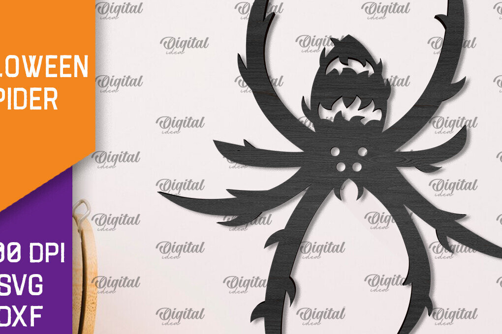 Σετ των 2 Intra απο ξύλο plywood 3mm-4mm πάχος – Ξύλινο Halloween Spider Δίασταση  20x20 cm INTRAFABR-106527264