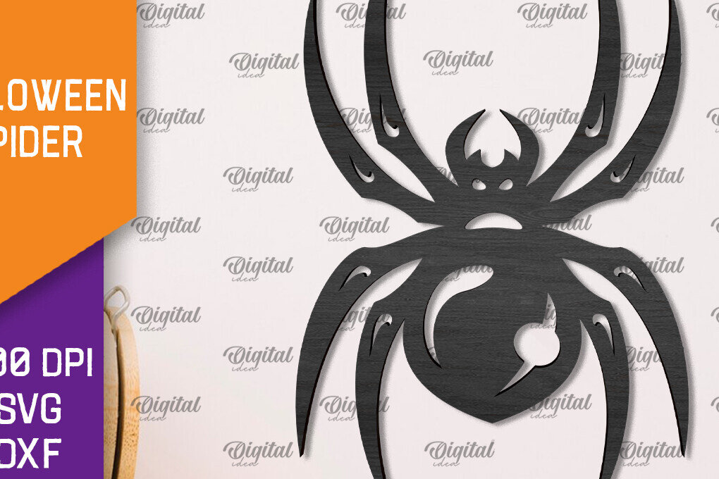Σετ των 2 Intra απο ξύλο plywood 3mm-4mm πάχος – Ξύλινο Halloween Spider Δίασταση  20x20 cm INTRAFABR-106527282