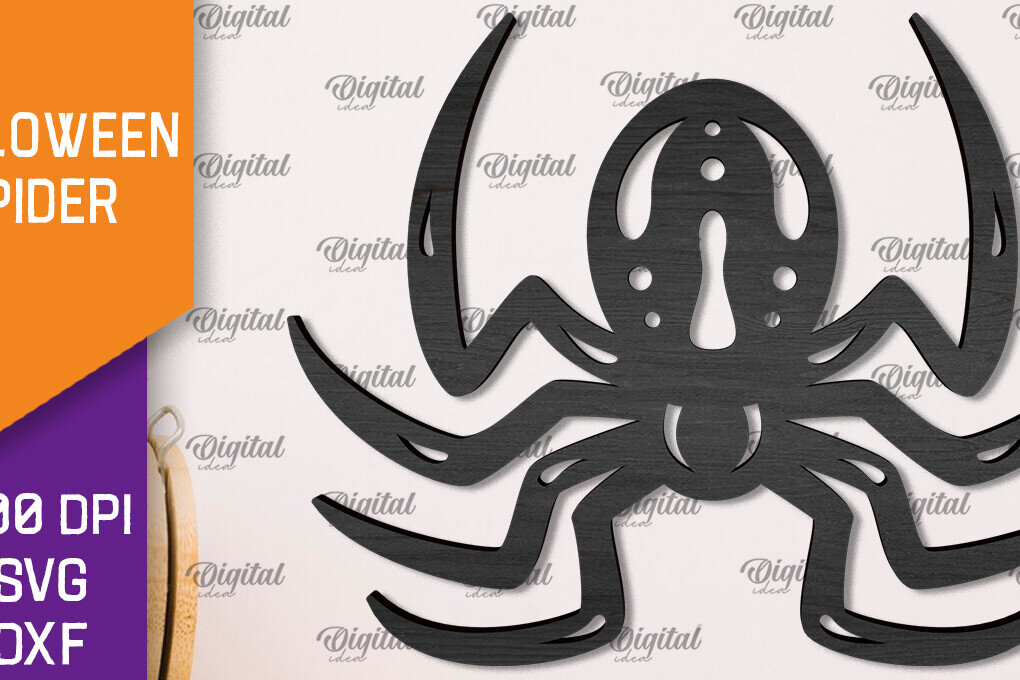 Σετ των 2 Intra απο ξύλο plywood 3mm-4mm πάχος – Ξύλινο Halloween Spider Δίασταση  20x20 cm INTRAFABR-106527300