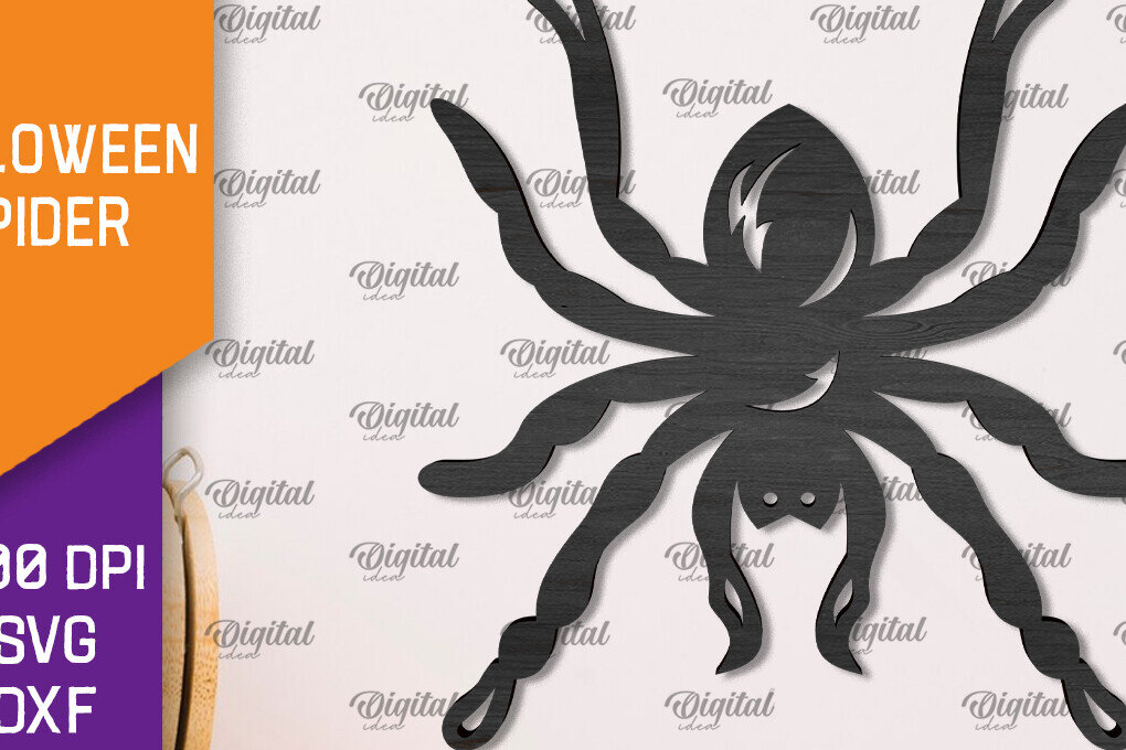 Σετ των 2 Intra απο ξύλο plywood 3mm-4mm πάχος – Ξύλινο Halloween Spider Δίασταση  20x20 cm INTRAFABR-106527320