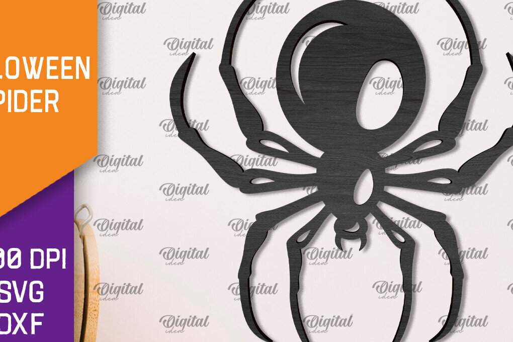 Σετ των 2 Intra απο ξύλο plywood 3mm-4mm πάχος – Ξύλινο Halloween Spider Δίασταση  20x20 cm INTRAFABR-106526777