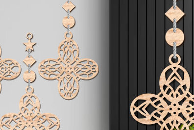 Σετ των 2 Intra απο ξύλο plywood 3mm-4mm πάχος – Ξύλινος Κρεμαστός τοίχος Τέχνη με Δίασταση  20x20 cm INTRAFABR-93850774