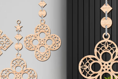 Σετ των 2 Intra απο ξύλο plywood 3mm-4mm πάχος – Ξύλινος Κρεμαστός τοίχος Τέχνη με Δίασταση  20x20 cm INTRAFABR-93850457