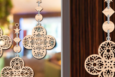 Σετ των 2 Intra απο ξύλο plywood 3mm-4mm πάχος – Ξύλινος Κρεμαστός τοίχος Τέχνη με Δίασταση  20x20 cm INTRAFABR-93706778