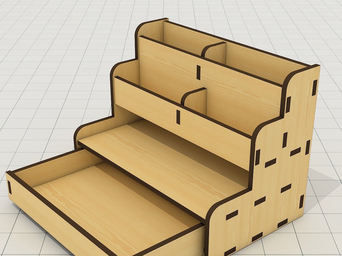 Σετ των 2 Intra απο ξύλο plywood 3mm-4mm πάχος – Ξύλινη οργάνωση γραφείου σπιτιού Δίασταση  20x20 cm INTRAFABR-39958373