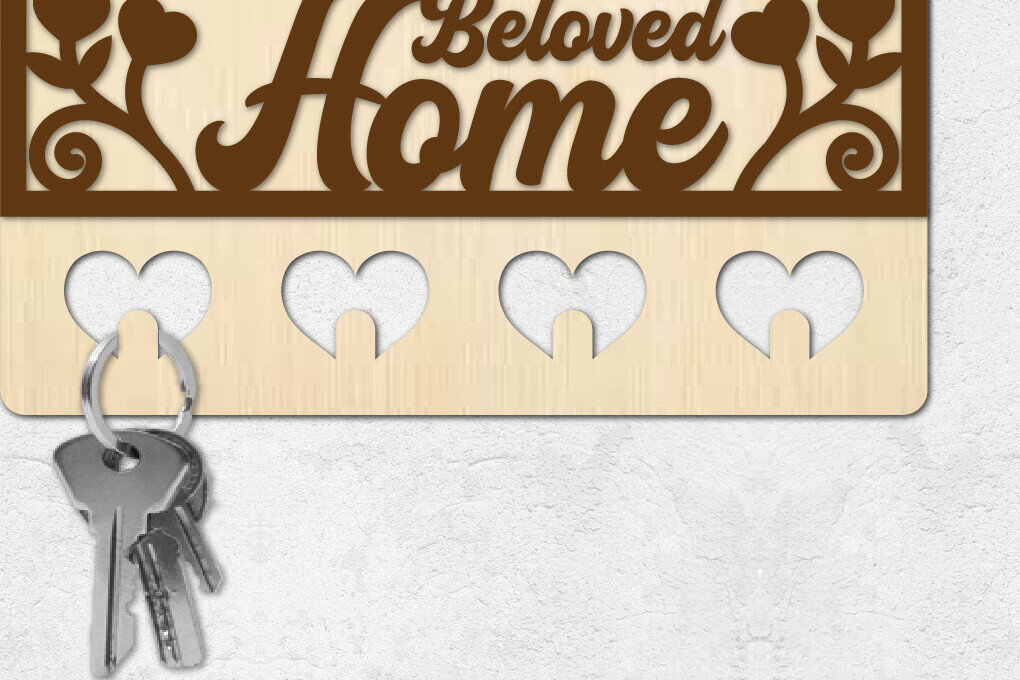 Σετ των 2 Intra απο ξύλο plywood 3mm-4mm πάχος – Ξύλινη κλειδοθήκη Αρχεία κοπής με λέιζερ Δίασταση  20x20 cm INTRAFABR-116840384