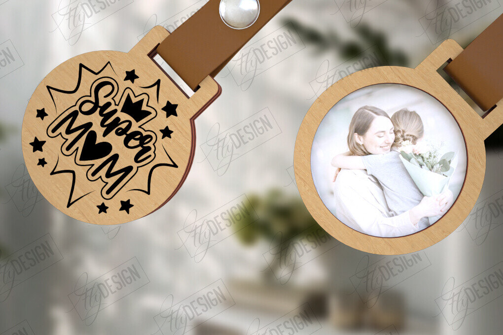 Σετ των 3 Intra απο ξύλο plywood 3mm-4mm πάχος – Ξύλινο μπρελόκ γιορτή της μητέρας με φωτογραφία Δίασταση  5x5 cm INTRAFABR-115497807