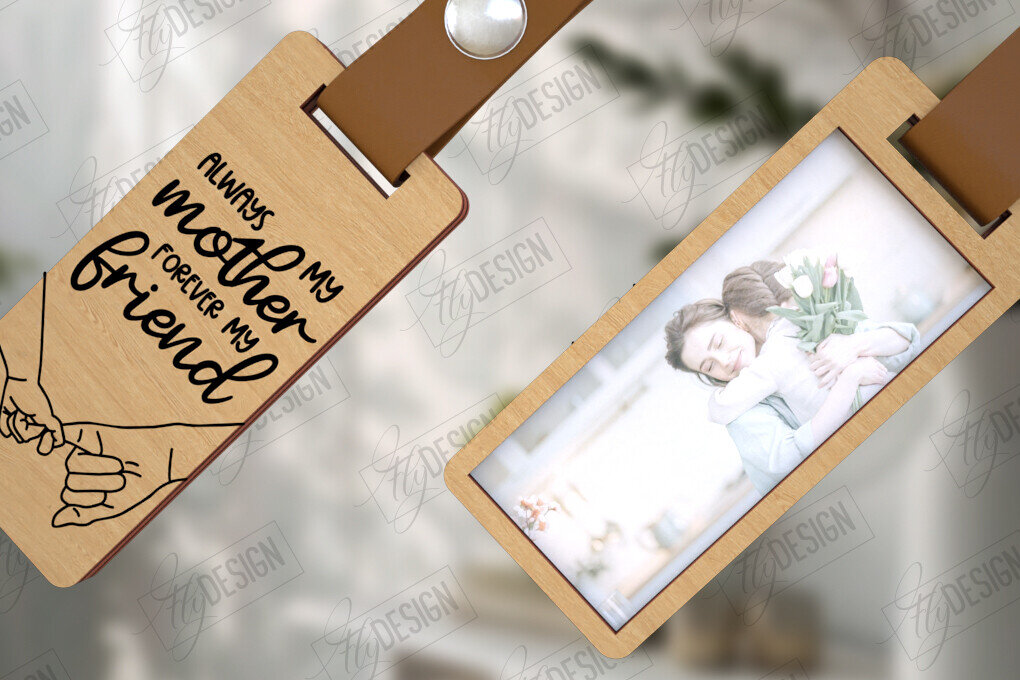 Σετ των 3 Intra απο ξύλο plywood 3mm-4mm πάχος – Ξύλινο μπρελόκ γιορτή της μητέρας με φωτογραφία Δίασταση  5x5 cm INTRAFABR-115498013
