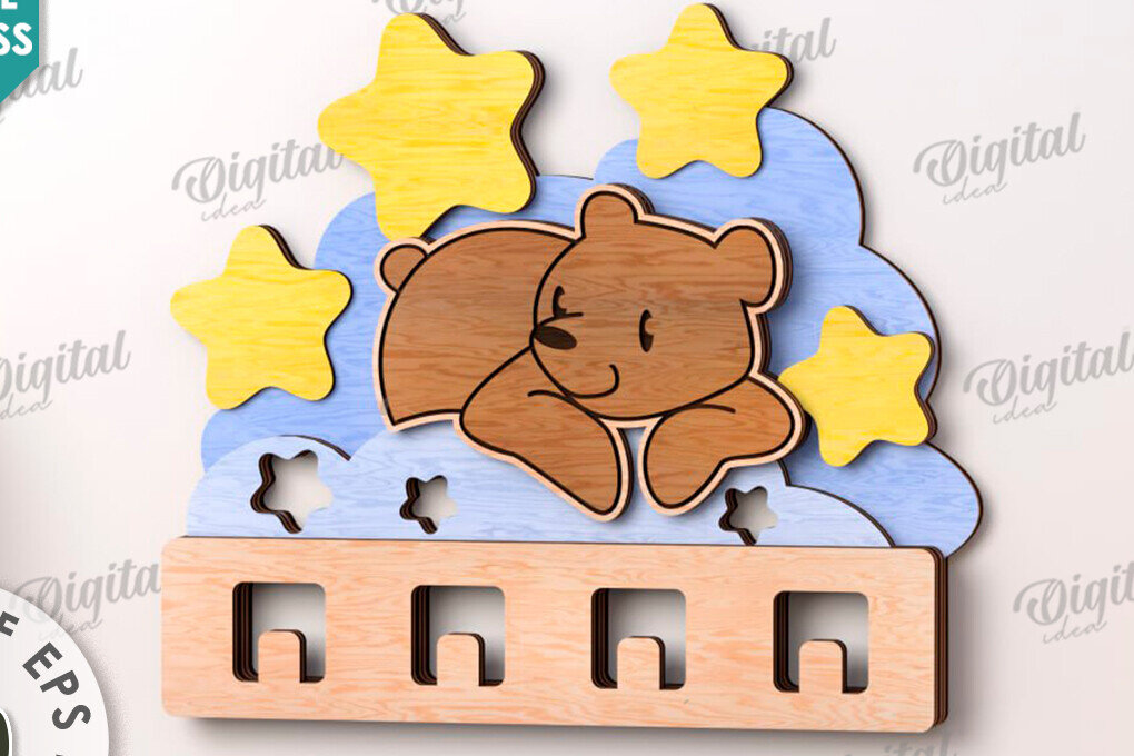 Σετ των 2 Intra απο ξύλο plywood 3mm-4mm πάχος – Ξύλινη Παιδική Σχάρα Κόψιμο με Λέιζερ Δίασταση  20x20 cm INTRAFABR-115445702