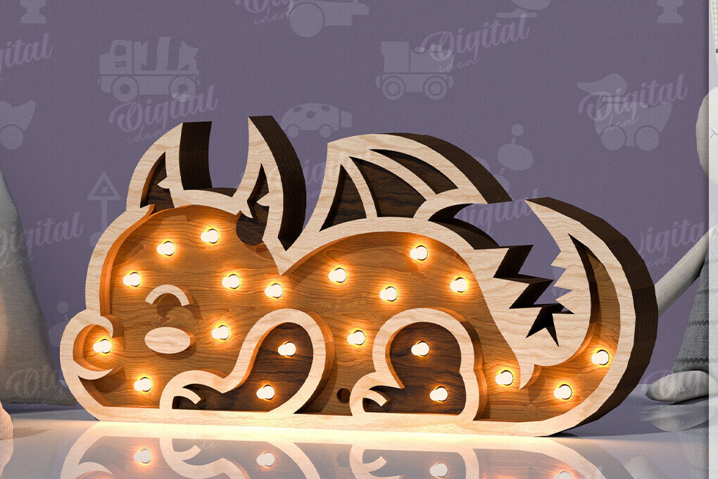 Σετ των 2 Intra απο ξύλο plywood 3mm-4mm πάχος – Ξύλινο Παιδικό Led Nightlight Laser Δίασταση  20x20 cm INTRAFABR-119078433