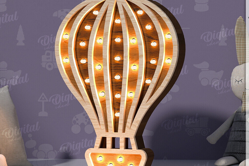 Σετ των 2 Intra απο ξύλο plywood 3mm-4mm πάχος – Ξύλινο Παιδικό Led Nightlight Laser Δίασταση  20x20 cm INTRAFABR-119078158