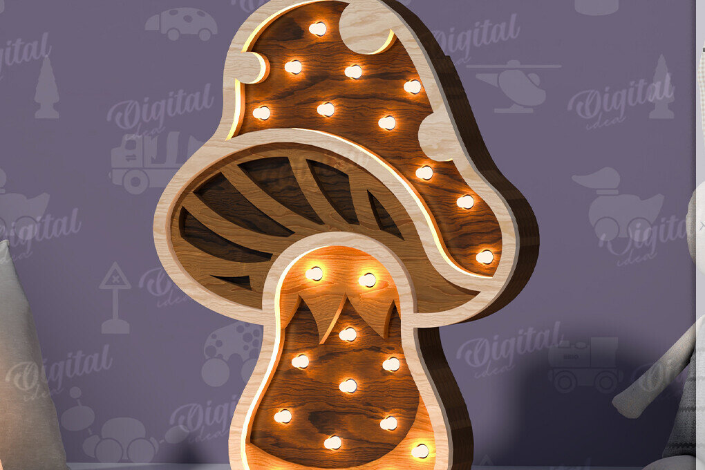 Σετ των 2 Intra απο ξύλο plywood 3mm-4mm πάχος – Ξύλινο Παιδικό Led Nightlight Laser Δίασταση  20x20 cm INTRAFABR-119078360