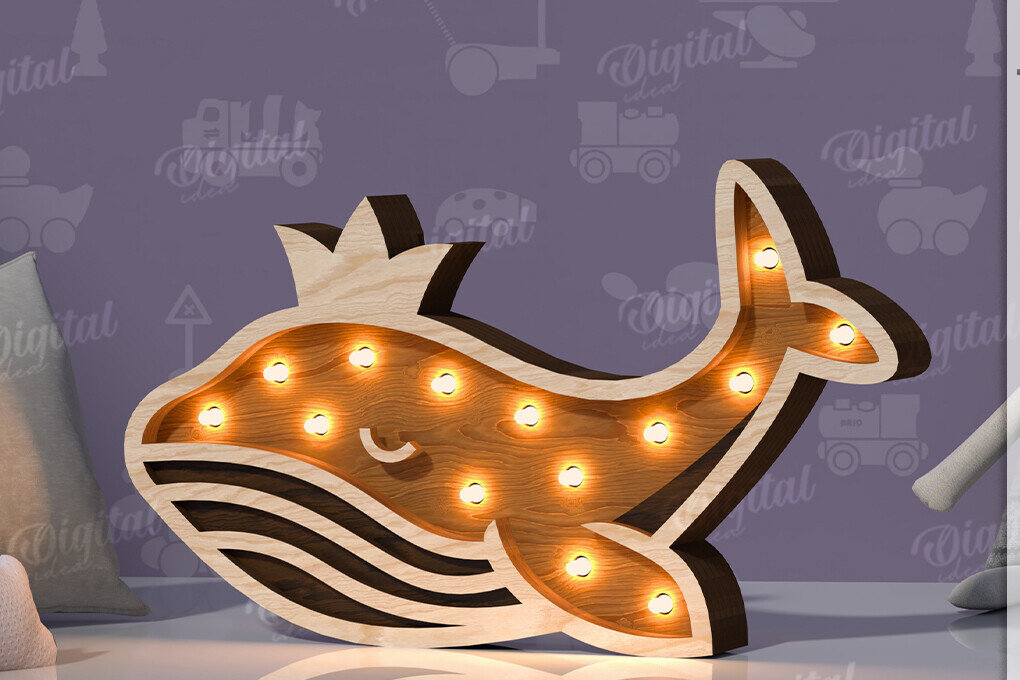 Σετ των 2 Intra απο ξύλο plywood 3mm-4mm πάχος – Ξύλινο Παιδικό Led Nightlight Laser Δίασταση  20x20 cm INTRAFABR-119078409