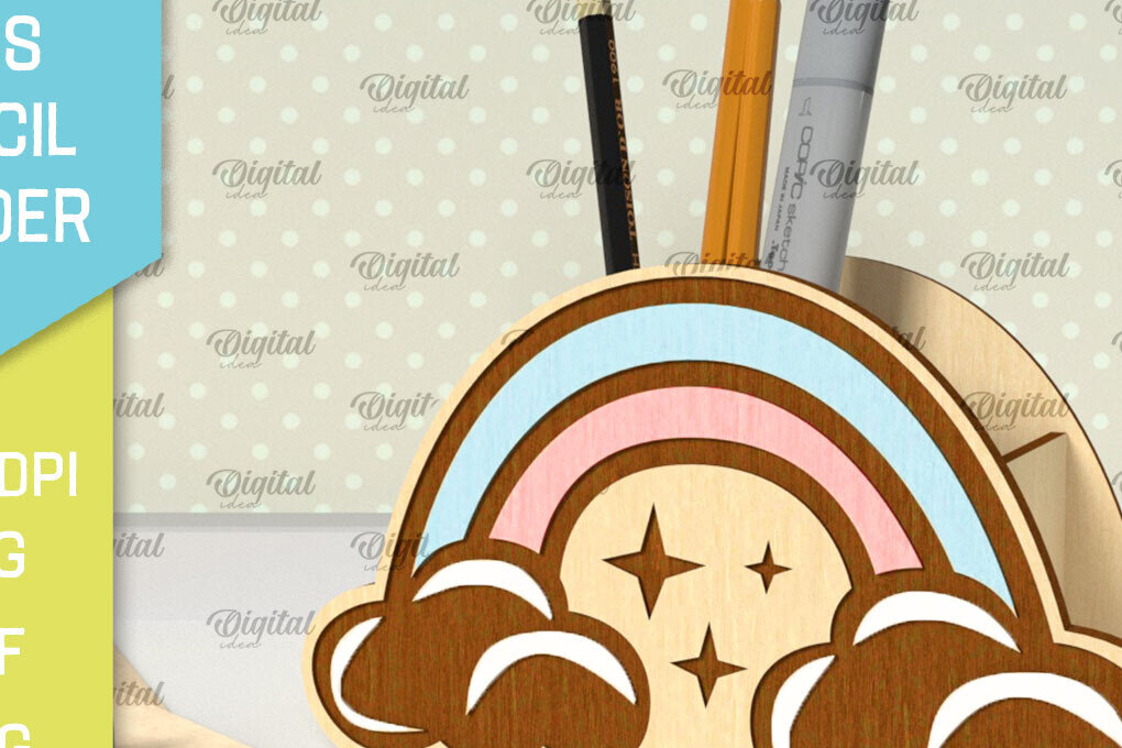 Σετ των 2 Intra απο ξύλο plywood 3mm-4mm πάχος – Ξύλινη Παιδική Μολυβοθήκη Κοπή Laser Δίασταση  20x20 cm INTRAFABR-101096323