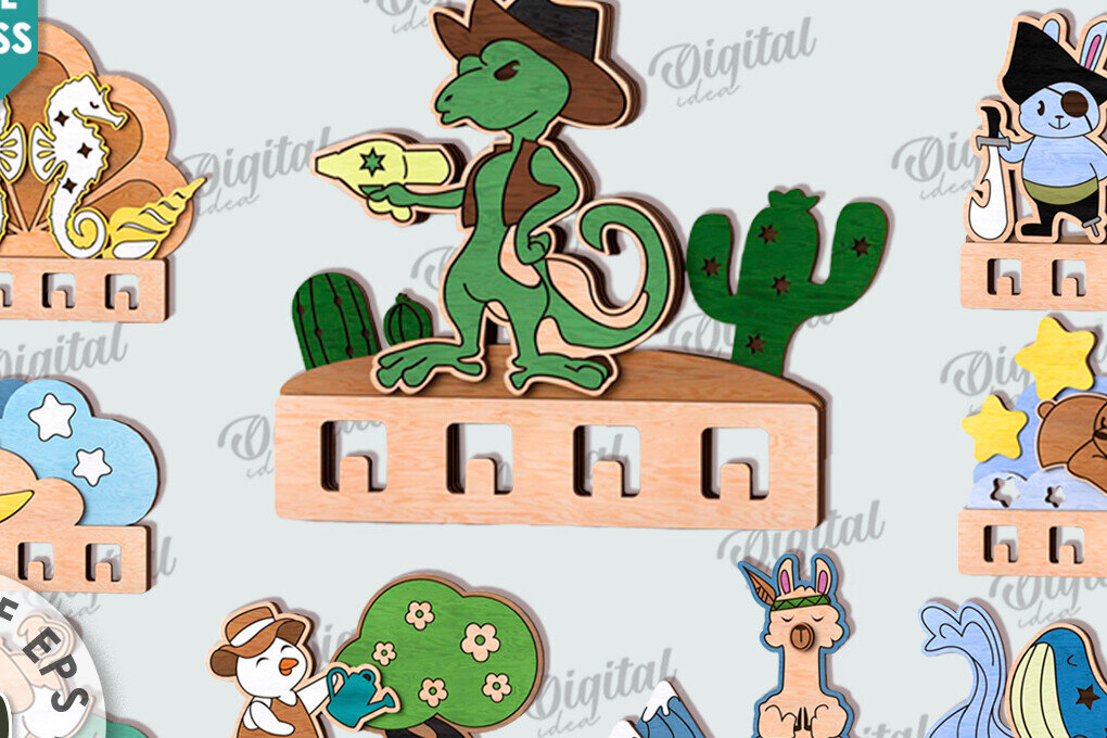 Σετ των 2 Intra απο ξύλο plywood 3mm-4mm πάχος – Ξύλινα Παιδικά Ράφια LaserCut Πακέτο Δίασταση  20x20 cm INTRAFABR-115495324