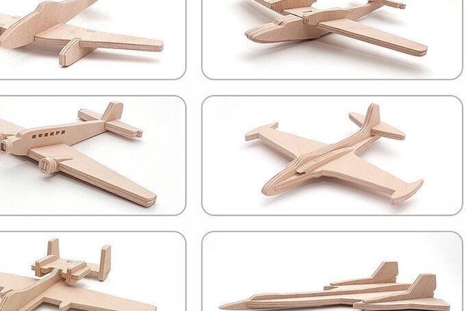 Σετ των 2 Intra απο ξύλο plywood 3mm-4mm πάχος – Ξύλινο παιδικό παιχνίδι αεροπλάνο Δίασταση  20x20 cm INTRAFABR-35441081