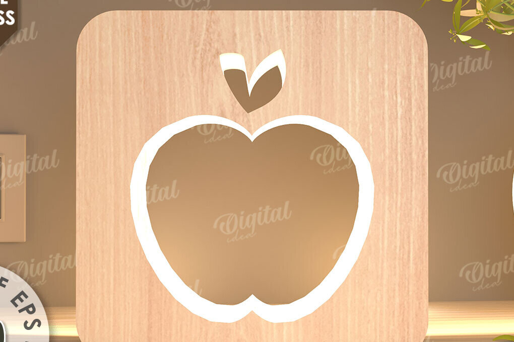 Σετ των 2 Intra απο ξύλο plywood 3mm-4mm πάχος – Ξύλινο επιτραπέζιο φωτιστικό Led  κοπής Laser Δίασταση  20x20 cm INTRAFABR-109488845