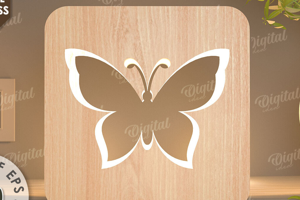 Σετ των 2 Intra απο ξύλο plywood 3mm-4mm πάχος – Ξύλινο επιτραπέζιο φωτιστικό Led  κοπής Laser Δίασταση  20x20 cm INTRAFABR-109489439