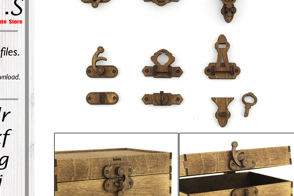 Σετ των 2 Intra απο ξύλο plywood 3mm-4mm πάχος – Ξύλινες Κλειδαριές. Αρχείο λέιζερ. 3 Μοντέλα Δίασταση  20x20 cm INTRAFABR-91362337