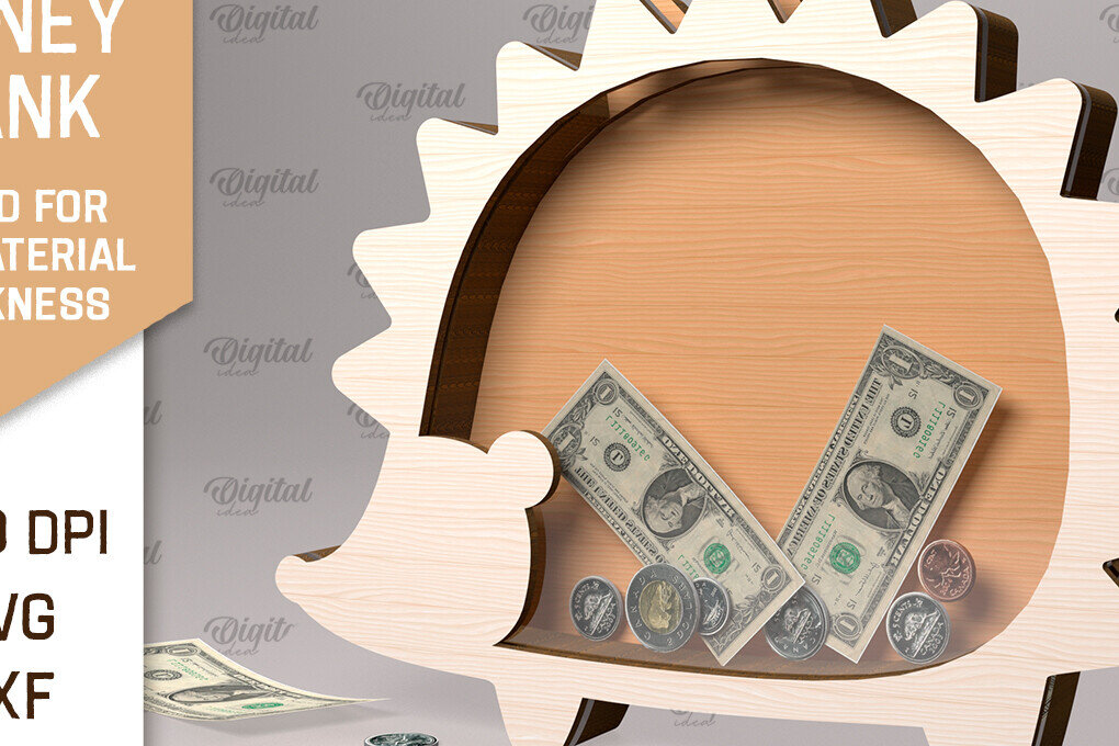 Σετ των 2 Intra απο ξύλο plywood 3mm-4mm πάχος – Ξύλινη Τράπεζα Χρημάτων Σκαντζόχοιρος Δίασταση  20x20 cm INTRAFABR-91976489