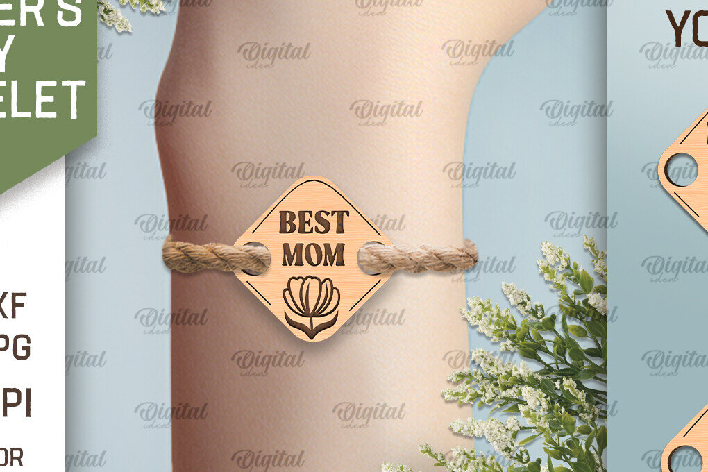 Σετ των 3 Intra απο ξύλο plywood 3mm-4mm πάχος – Ξύλινο βραχιόλι για τη γιορτή της μητέρας Δίασταση  20x20 cm INTRAFABR-93017517