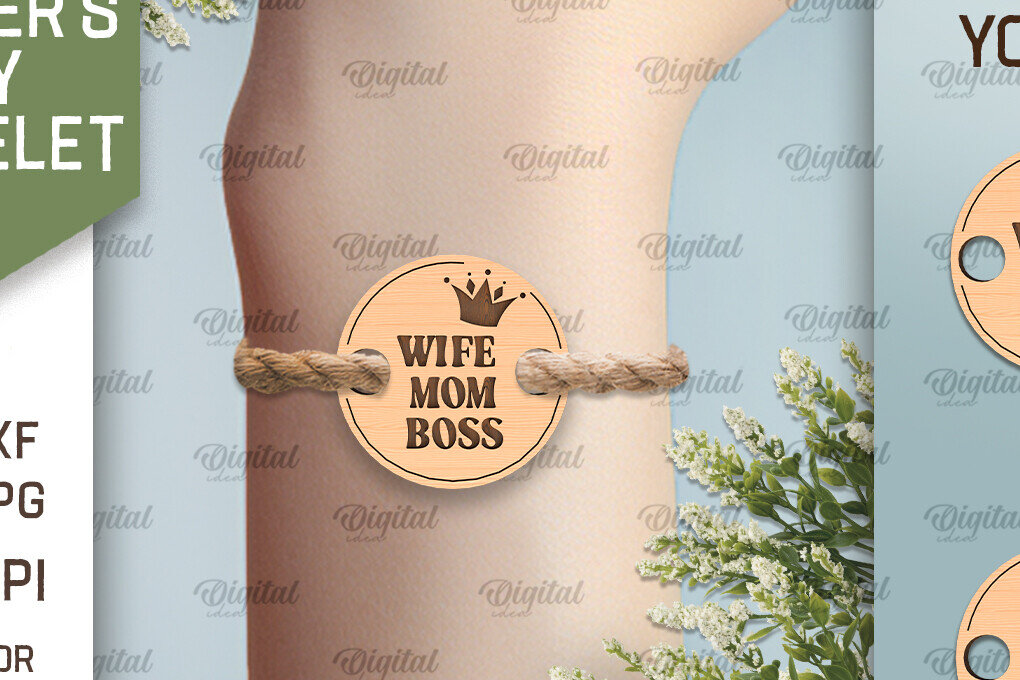 Σετ των 3 Intra απο ξύλο plywood 3mm-4mm πάχος – Ξύλινο βραχιόλι για τη γιορτή της μητέρας Δίασταση  20x20 cm INTRAFABR-93017557