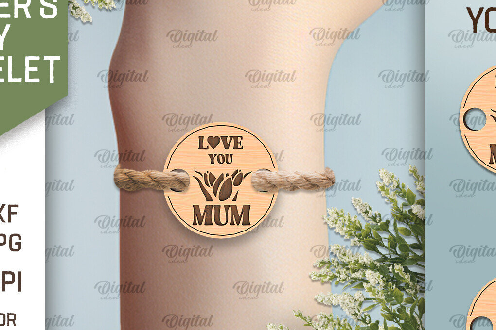 Σετ των 3 Intra απο ξύλο plywood 3mm-4mm πάχος – Ξύλινο βραχιόλι για τη γιορτή της μητέρας Δίασταση  20x20 cm INTRAFABR-93017616