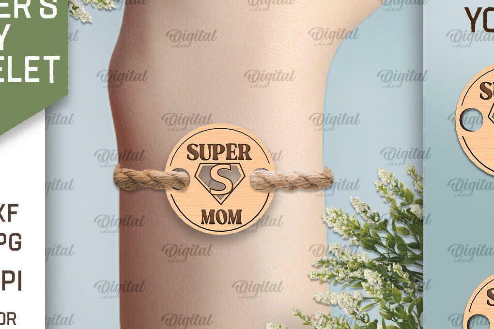 Σετ των 3 Intra απο ξύλο plywood 3mm-4mm πάχος – Ξύλινο βραχιόλι για τη γιορτή της μητέρας Δίασταση  20x20 cm INTRAFABR-93017248