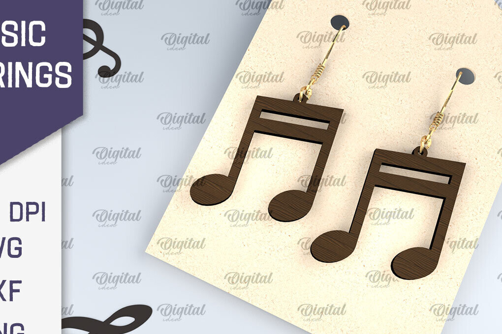 Σετ των 3 Intra απο ξύλο plywood 3mm-4mm πάχος – Ξύλινα Μουσικά Σκουλαρίκια  κοπής με λέιζερ Δίασταση  5x5 cm INTRAFABR-107830584