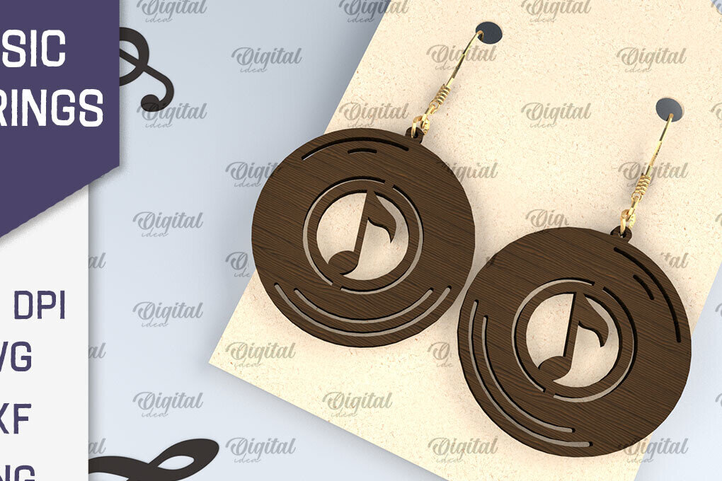 Σετ των 3 Intra απο ξύλο plywood 3mm-4mm πάχος – Ξύλινα Μουσικά Σκουλαρίκια  κοπής με λέιζερ Δίασταση  5x5 cm INTRAFABR-107830800