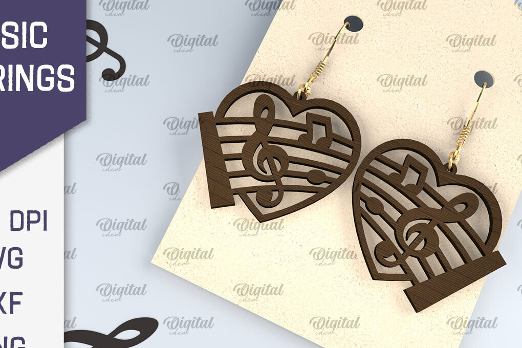 Σετ των 3 Intra απο ξύλο plywood 3mm-4mm πάχος – Ξύλινα Μουσικά Σκουλαρίκια  κοπής με λέιζερ Δίασταση  5x5 cm INTRAFABR-107830863