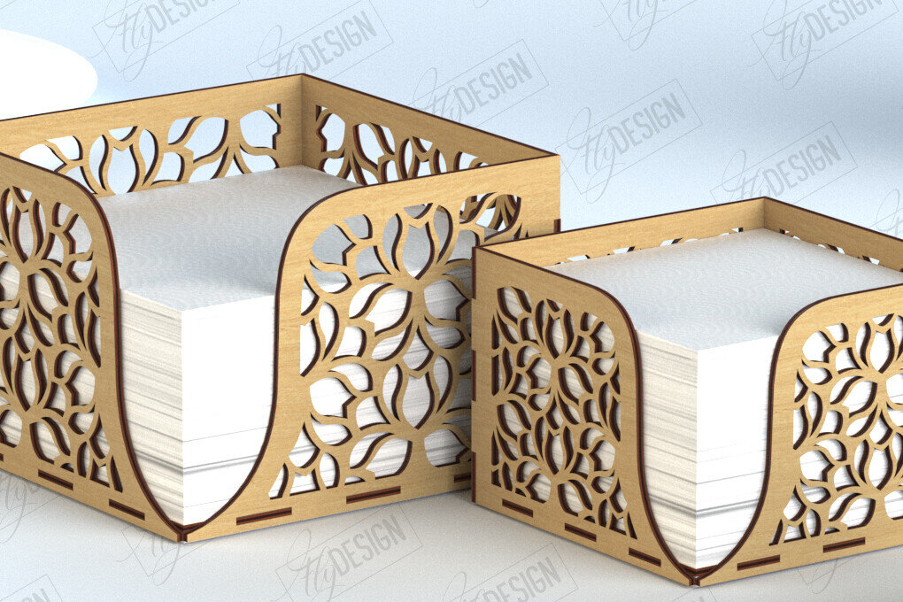 Σετ των 2 Intra απο ξύλο plywood 3mm-4mm πάχος – Ξύλινη θήκη χαρτοπετσέτας |Διακόσμηση τραπεζαρίας Δίασταση  20x20 cm INTRAFABR-118284207