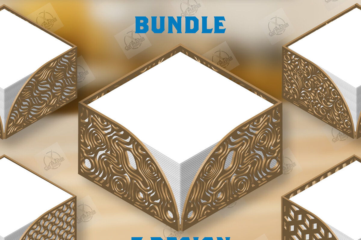 Σετ των 2 Intra απο ξύλο plywood 3mm-4mm πάχος – Ξύλινη θήκη χαρτοπετσέτας Δέσμη κοπής με λέιζερ Δίασταση  20x20 cm INTRAFABR-120361778